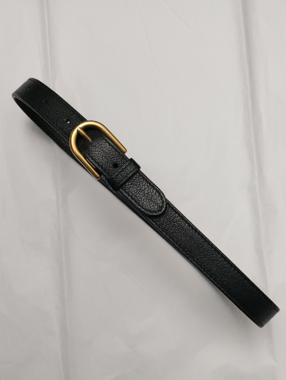 Gucci Black Leather Belt with Gold Buckle